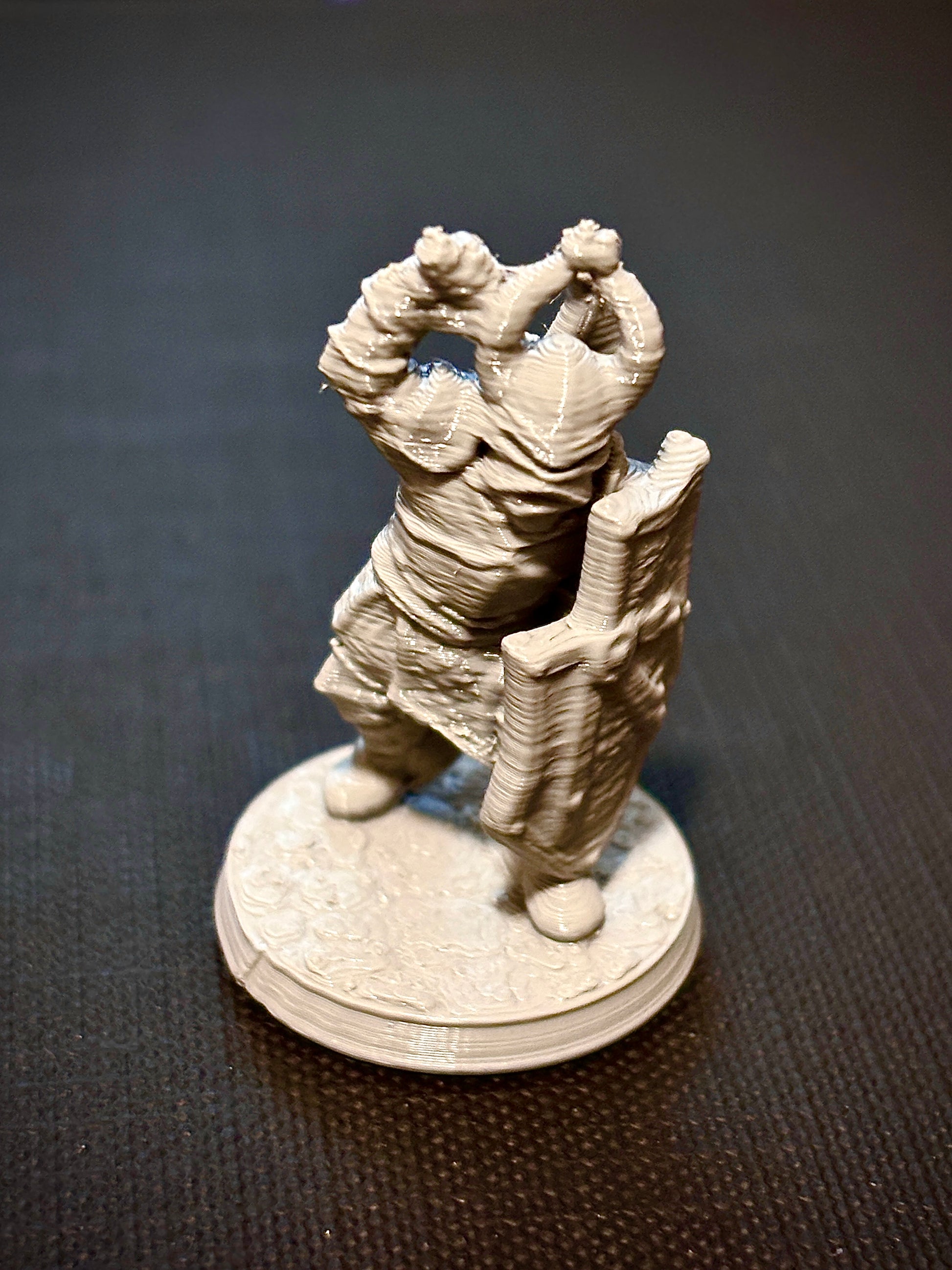 Cruzado Sombrio com Armadura de Placas - Vista frontal